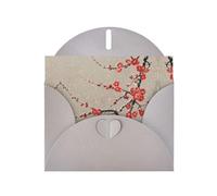 VVXBHGR Gray Holiday greeting check blank card and pearl beautiful blank note block Plum blossoms under the snow prints