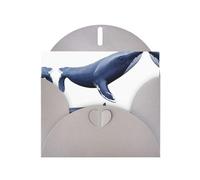 VVXBHGR Gray Holiday greeting check blank card and pearl beautiful blank note block Polar ice whale prints