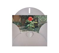 VVXBHGR Gray Holiday greeting check blank card and pearl beautiful blank note block Roses in the Courtyard prints