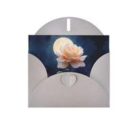 VVXBHGR Gray Holiday greeting check blank card and pearl beautiful blank note block Roses in the moonlight prints