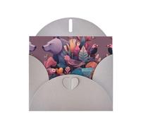 VVXBHGR Gray Holiday greeting check blank card and pearl beautiful blank note block Small animals in the forest prints