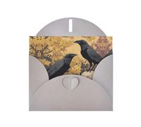 VVXBHGR Gray Holiday greeting check blank card and pearl beautiful blank note block The crow on the skull prints