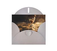 VVXBHGR Gray Holiday greeting check blank card and pearl beautiful blank note block The hourglass sands of time prints