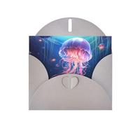 VVXBHGR Gray Holiday greeting check blank card and pearl beautiful blank note block Wandering Jellyfish prints