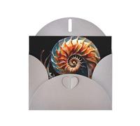 VVXBHGR Gray Holiday greeting check blank card and pearl beautiful blank note block Wonderful Conch prints