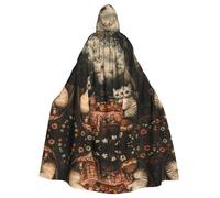 VVXBHGR Halloween adult hooded cape Kittens going on a field trip Prints comfortable and soft with large brim suitable for dances parties and gatheringss