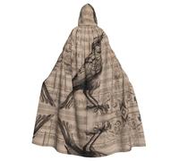VVXBHGR Halloween adult hooded cape Nightingale Notes Prints comfortable and soft with large brim suitable for dances parties and gatheringss