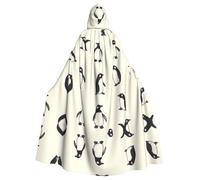 VVXBHGR Halloween adult hooded cape Penguin's various standing postures Prints comfortable and soft with large brim suitable for dances parties and gatheringss