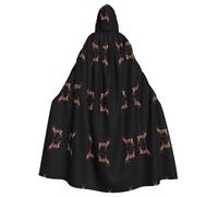 VVXBHGR Halloween adult hooded cape Red deer looking back Prints comfortable and soft with large brim suitable for dances parties and gatheringss