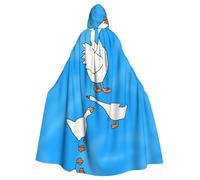 VVXBHGR Halloween adult hooded cape White Goose House Prints comfortable and soft with large brim suitable for dances parties and gatheringss