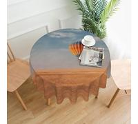 VVXBHGR Hot air balloons in the desert Prints Round Decorative Tablecloth 60 in for Indoor and Outdoor Dining, Parties, Weddings