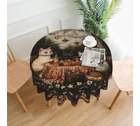 VVXBHGR Kittens going on a field trip Prints Round Decorative Tablecloth 60 in for Indoor and Outdoor Dining, Parties, Weddings