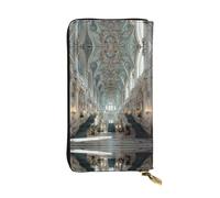 VVXBHGR Leather Long Clutch Wallet Hall of Splendor Prints Comfortable and Lightweight Zipper Closure for Storing Coins and Credit Cards.