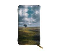 VVXBHGR Leather Long Clutch Wallet Little Tree on The Prairie Prints Comfortable and Lightweight Zipper Closure for Storing Coins and Credit Cards.
