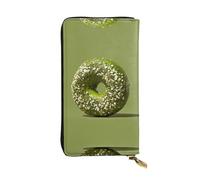 VVXBHGR Leather Long Clutch Wallet Matcha Fruit Prints Comfortable and Lightweight Zipper Closure for Storing Coins and Credit Cards.