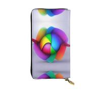 VVXBHGR Leather Long Clutch Wallet No Loop Color Collision Prints Comfortable and Lightweight Zipper Closure for Storing Coins and Credit Cards.