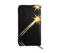 VVXBHGR Leather Long Clutch Wallet Rocket Launch Countdown Prints Comfortable and Lightweight Zipper Closure for Storing Coins and Credit Cards.