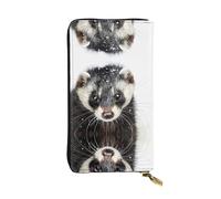 VVXBHGR Leather Long Clutch Wallet Wolverine in The Snow Prints Comfortable and Lightweight Zipper Closure for Storing Coins and Credit Cards.