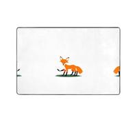 VVXBHGR Little fox stealing eggs Prints Flannel Fabric Carpet 60x39in Floor Mat for Living Room, Office, Coffee Table, Bed, Balcony