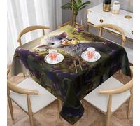 VVXBHGR Little sheep in the vineyard Prints Square Decorative Tablecloth 54"x54" Waterproof, Wrinkle-Resistant, Reusable for Coffee Shops, Buffet, Picnics, Weddings, Parties