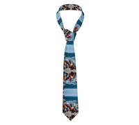 VVXBHGR Men's Necktie Easter Eggs on the Coast Prints Soft & Comfortable, Non-Deforming, Fade-Resistant, Durable with Excellent Verticality