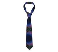 VVXBHGR Men's Necktie Strawberries under the starry sky Prints Soft & Comfortable, Non-Deforming, Fade-Resistant, Durable with Excellent Verticality