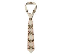 VVXBHGR Men's Necktie Vintage Insect Pattern Prints Soft & Comfortable, Non-Deforming, Fade-Resistant, Durable with Excellent Verticality