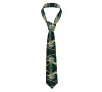 VVXBHGR Men's Necktie Waves hitting the forest Prints Soft & Comfortable, Non-Deforming, Fade-Resistant, Durable with Excellent Verticality