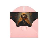 VVXBHGR Pink Holiday greeting check blank card and pearl beautiful blank note block A little bear in a cloak prints