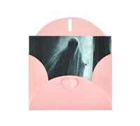 VVXBHGR Pink Holiday greeting check blank card and pearl beautiful blank note block A terrifying ghost prints