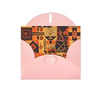 VVXBHGR Pink Holiday greeting check blank card and pearl beautiful blank note block african style patchwork prints