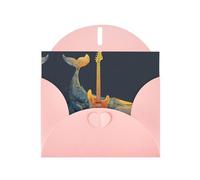 VVXBHGR Pink Holiday greeting check blank card and pearl beautiful blank note block Artistic Whale prints