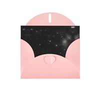 VVXBHGR Pink Holiday greeting check blank card and pearl beautiful blank note block Black and white galaxy prints