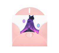 VVXBHGR Pink Holiday greeting check blank card and pearl beautiful blank note block Black cat in a cloak prints