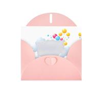 VVXBHGR Pink Holiday greeting check blank card and pearl beautiful blank note block Bubble hiding in the clouds prints