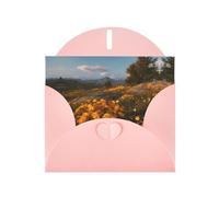 VVXBHGR Pink Holiday greeting check blank card and pearl beautiful blank note block Chrysanthemums on the Prairie prints