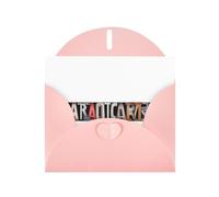 VVXBHGR Pink Holiday greeting check blank card and pearl beautiful blank note block Cool English letters prints