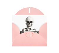 VVXBHGR Pink Holiday greeting check blank card and pearl beautiful blank note block Corpse remains prints