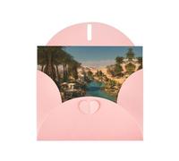 VVXBHGR Pink Holiday greeting check blank card and pearl beautiful blank note block desert oasis prints