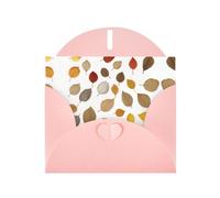 VVXBHGR Pink Holiday greeting check blank card and pearl beautiful blank note block Falling leaves in autumn prints