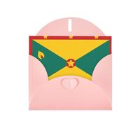 VVXBHGR Pink Holiday greeting check blank card and pearl beautiful blank note block Flag of Grenada prints