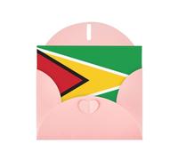 VVXBHGR Pink Holiday greeting check blank card and pearl beautiful blank note block Flag of Guyana prints