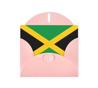 VVXBHGR Pink Holiday greeting check blank card and pearl beautiful blank note block Flag of Jamaica prints