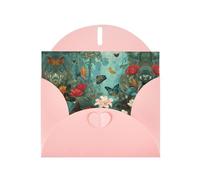 VVXBHGR Pink Holiday greeting check blank card and pearl beautiful blank note block Flowers in the rainforest prints