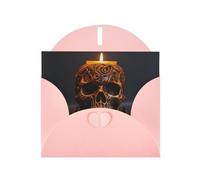 VVXBHGR Pink Holiday greeting check blank card and pearl beautiful blank note block Iron and copper skull candle prints