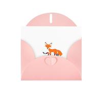 VVXBHGR Pink Holiday greeting check blank card and pearl beautiful blank note block Little fox stealing eggs prints