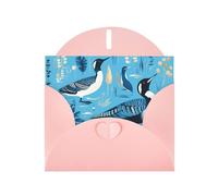 VVXBHGR Pink Holiday greeting check blank card and pearl beautiful blank note block loon birds prints