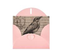 VVXBHGR Pink Holiday greeting check blank card and pearl beautiful blank note block Nightingale Notes prints