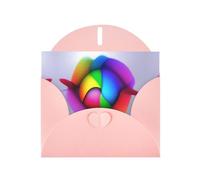 VVXBHGR Pink Holiday greeting check blank card and pearl beautiful blank note block No loop color collision prints