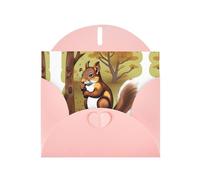 VVXBHGR Pink Holiday greeting check blank card and pearl beautiful blank note block Nut-eating squirrel prints